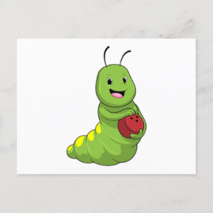 Caterpilaar bij Bowling met Bowling ball Briefkaart