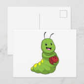 Caterpilaar bij Bowling met Bowling ball Briefkaart (Voorkant / Achterkant)