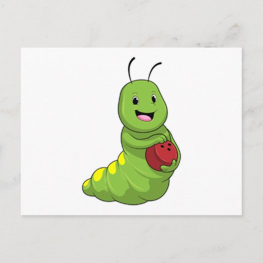 Caterpilaar bij Bowling met Bowling ball Briefkaart (Voorkant)