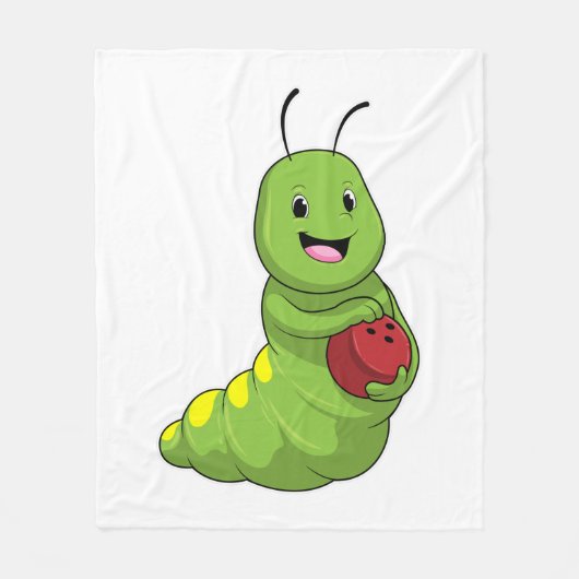 Caterpilaar bij Bowling met Bowling ball Fleece Deken (Voorkant)