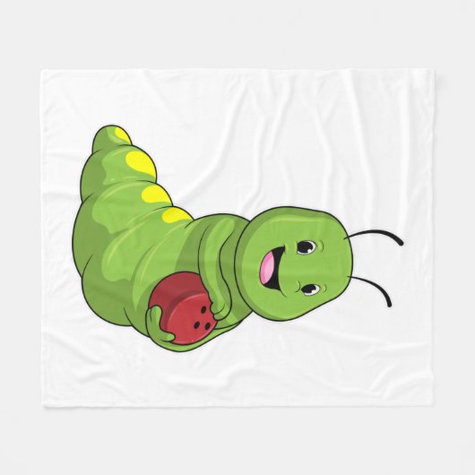 Caterpilaar bij Bowling met Bowling ball Fleece Deken (Voorkant (Horizontaal))