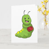 Caterpilaar bij Bowling met Bowling ball Kaart (Gele Bloem)