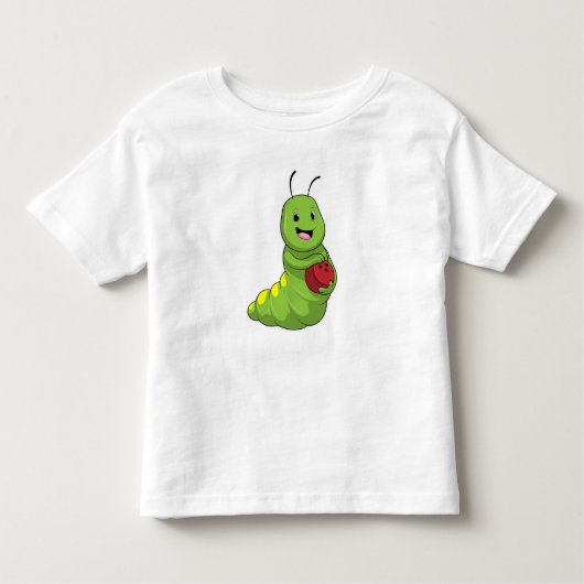 Caterpilaar bij Bowling met Bowling ball Kinder Shirts (Voorkant)