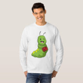Caterpilaar bij Bowling met Bowling ball T-shirt (Voorkant volledig)