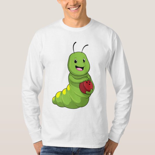 Caterpilaar bij Bowling met Bowling ball T-shirt (Voorkant)