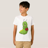 Caterpilaar bij Bowling met Bowling ball T-shirt (Voorkant volledig)
