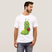 Caterpilaar bij Bowling met Bowling ball T-shirt (Voorkant volledig)