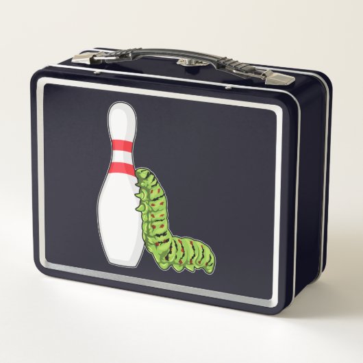 Caterpilaar bij Bowling met Bowling pin (Achterkant)