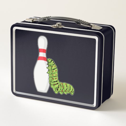 Caterpilaar bij Bowling met Bowling pin (Voorkant)