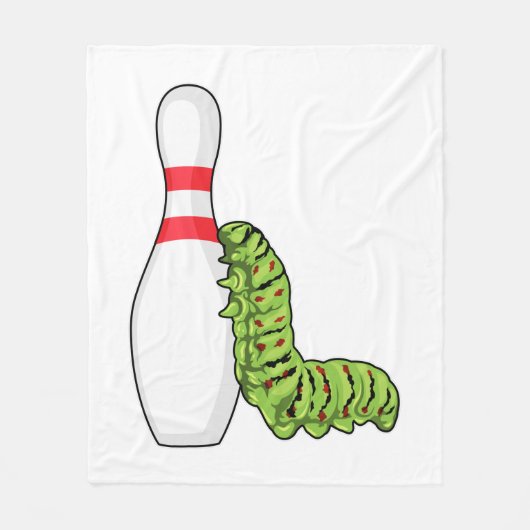 Caterpilaar bij Bowling met Bowling pin Fleece Deken (Voorkant)
