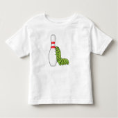 Caterpilaar bij Bowling met Bowling pin Kinder Shirts (Voorkant)