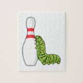 Caterpilaar bij Bowling met Bowling pin Legpuzzel (Verticaal)