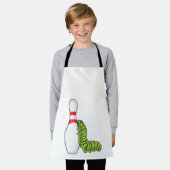 Caterpilaar bij Bowling met Bowling pin Schort (Gedragen)