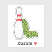 Caterpilaar bij Bowling met Bowling pin Sticker (Vel)