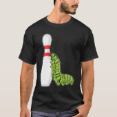 Caterpilaar bij Bowling met Bowling pin T-shirt (Voorkant)
