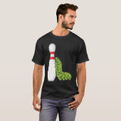 Caterpilaar bij Bowling met Bowling pin T-shirt (Voorkant volledig)