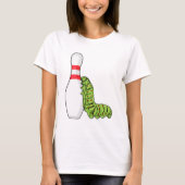 Caterpilaar bij Bowling met Bowling pin T-shirt (Voorkant)