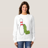 Caterpilaar bij Bowling met Bowling pin Trui (Voorkant volledig)