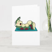 Caterpilaar bij fitnessout kaart (Voorkant)