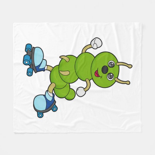 Caterpilaar bij gealigneerde schaatsen met rollers fleece deken (Voorkant (Horizontaal))