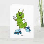 Caterpilaar bij gealigneerde schaatsen met rollers kaart (Achterkant)