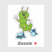 Caterpilaar bij gealigneerde schaatsen met rollers sticker (Vel)