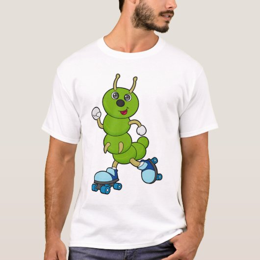 Caterpilaar bij gealigneerde schaatsen met rollers t-shirt (Voorkant)