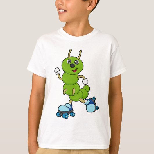 Caterpilaar bij gealigneerde schaatsen met rollers t-shirt (Voorkant)