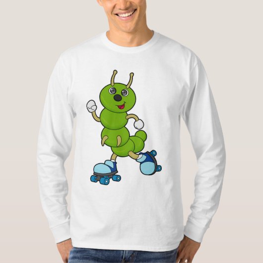 Caterpilaar bij gealigneerde schaatsen met rollers t-shirt (Voorkant)