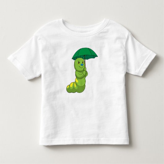 Caterpilaar bij Raining met Umbrella Kinder Shirts (Voorkant)