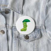 Caterpilaar bij Raining met Umbrella Ronde Button 7,6 Cm (In situ)