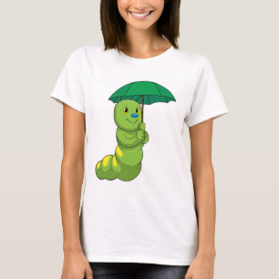 Caterpilaar bij Raining met Umbrella T-shirt