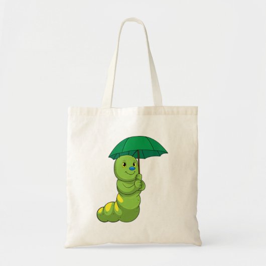 Caterpilaar bij Raining met Umbrella Tote Bag (Voorkant)