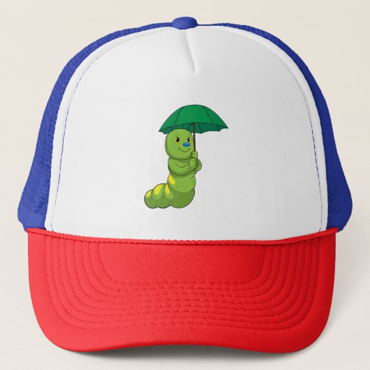 Caterpilaar bij Raining met Umbrella Trucker Pet (Voorkant)