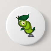 Caterpilaar bij slaapstand met lef ronde button 7,6 cm (Voorkant)