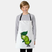 Caterpilaar bij slaapstand met lef schort (Gedragen)