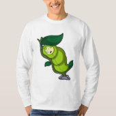 Caterpilaar bij slaapstand met lef t-shirt (Voorkant)