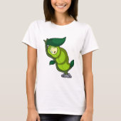 Caterpilaar bij slaapstand met lef t-shirt (Voorkant)