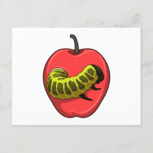 Caterpilaar met Apple Briefkaart