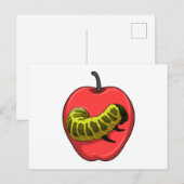 Caterpilaar met Apple Briefkaart (Voorkant / Achterkant)