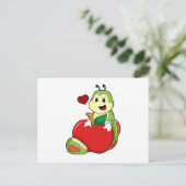 Caterpilaar met Apple Briefkaart (Staand voorkant)