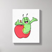 Caterpilaar met Apple Canvas Afdruk (Voorkant)