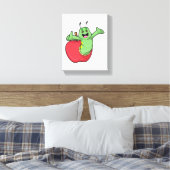 Caterpilaar met Apple Canvas Afdruk (Insitu (Slaapkamer))