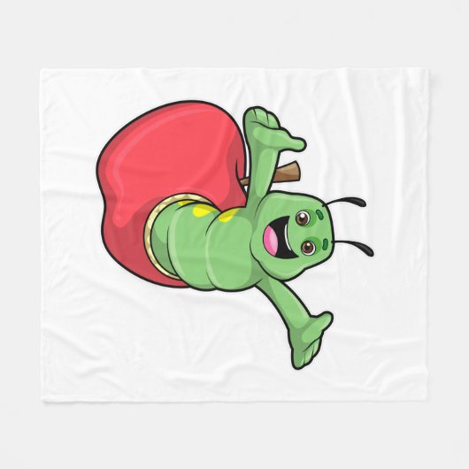 Caterpilaar met Apple Fleece Deken (Voorkant (Horizontaal))