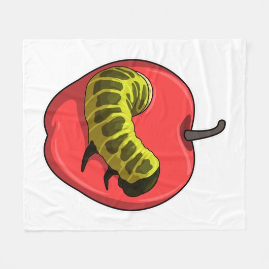 Caterpilaar met Apple Fleece Deken (Voorkant (Horizontaal))