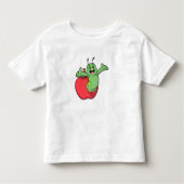 Caterpilaar met Apple Kinder Shirts (Voorkant)