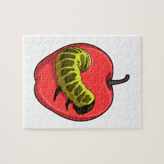 Caterpilaar met Apple Legpuzzel (Horizontaal)