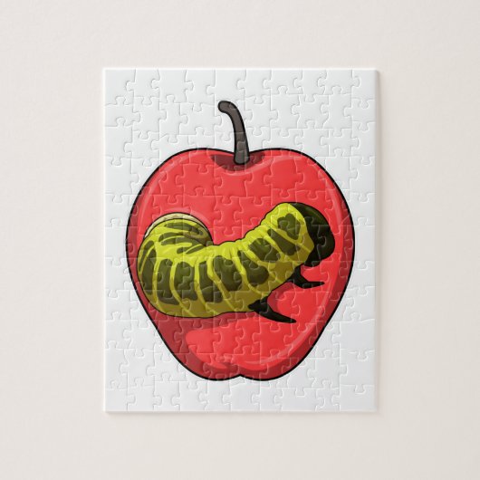 Caterpilaar met Apple Legpuzzel (Verticaal)