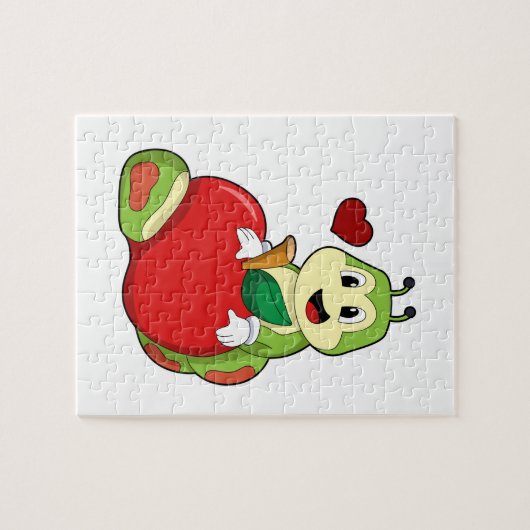 Caterpilaar met Apple Legpuzzel (Horizontaal)