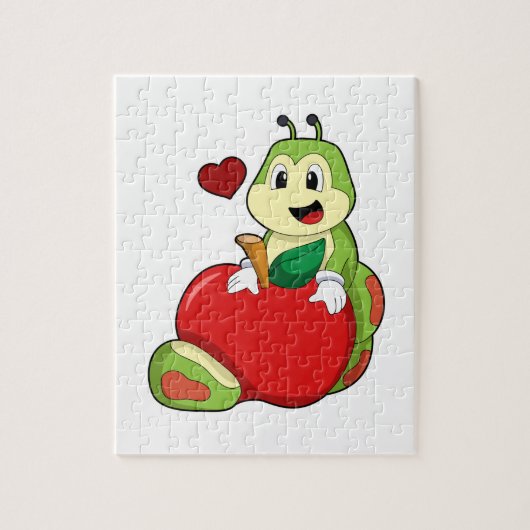Caterpilaar met Apple Legpuzzel (Verticaal)